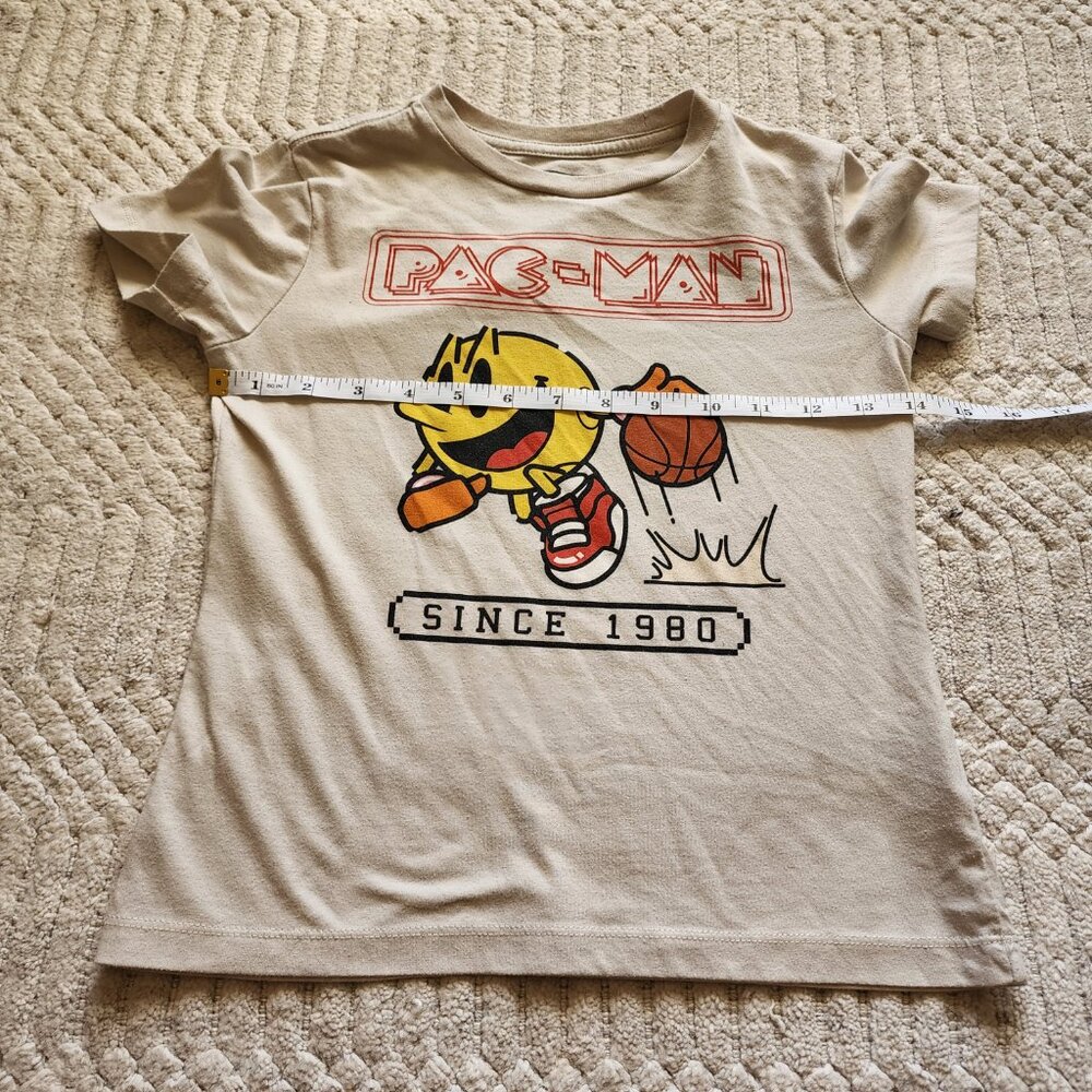 PAC-MAN Basketball Graphic Tee – Size S (6–7) – Retro Gamer Kids Shirt - Picture 10 of 16